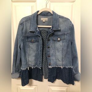 Knox Rose Women's Frayed Hem Denim Jacket